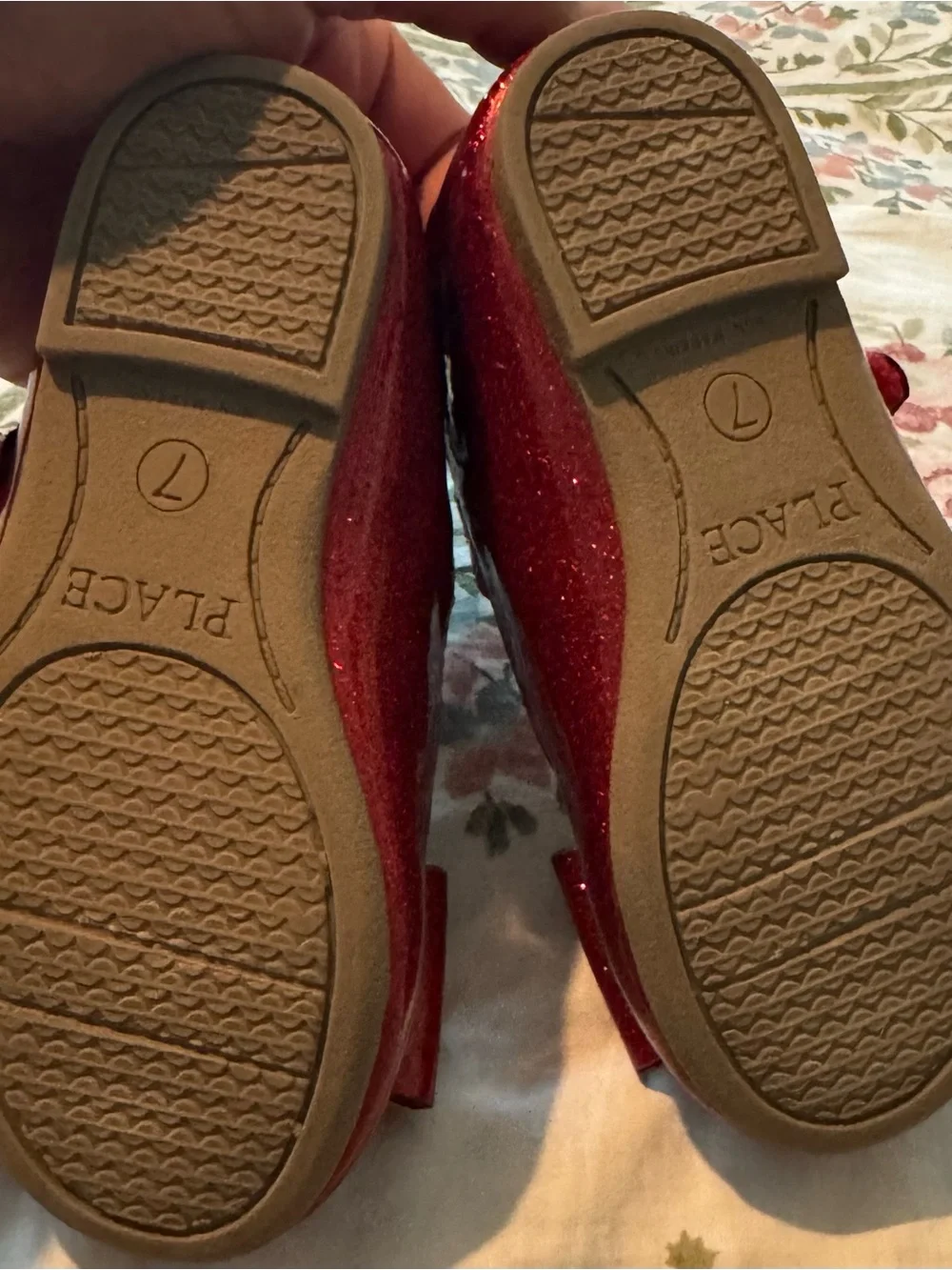 The Children's Place Red Glitter Bow Mary Jane Shoes
